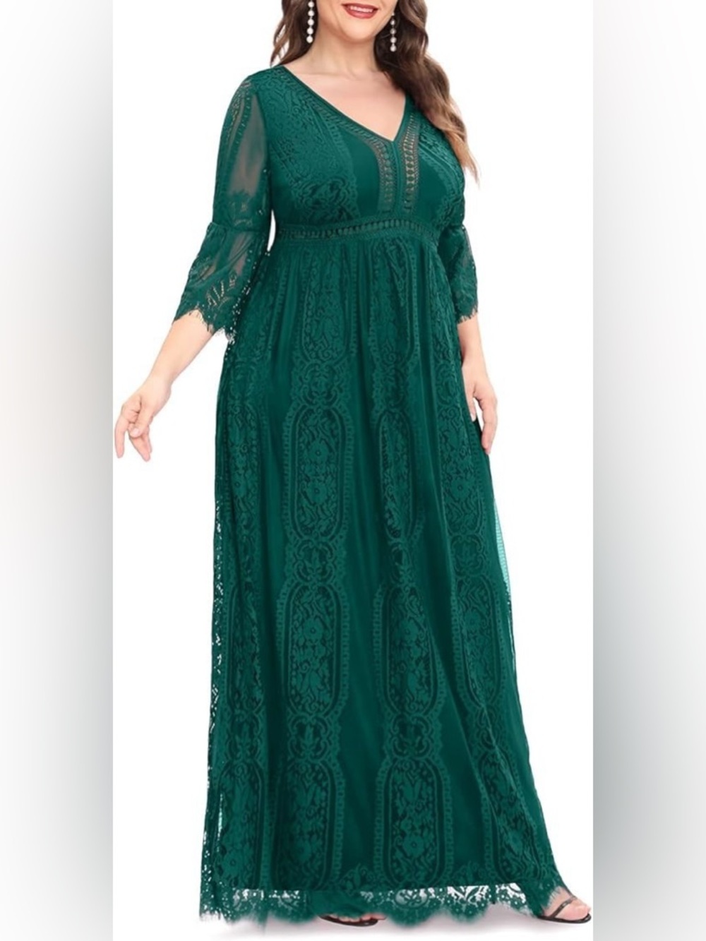 Pinup Couture Emerald Green Lace Maxi Dress